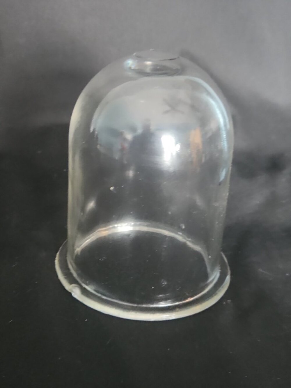 Clear Glass Cloche Bell Dome 5β Tall Flared Flat Edge Hand Blown Dispaly Chipped